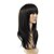 זול פיאות סינטטיות אופנתיות-פאות סינתטיות ישר Kardashian סגנון עם פוני ללא מכסה פאה שחור שחור שיער סינטטי בגדי ריקוד נשים שיער טבעי שחור פאה ארוך