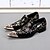 billige Oxfordsko til herrer-Oxfords Formell Sko Novelty Shoes Vintage Bryllup Fest / aften Lær Håndlaget Svart og Gull Blomstret Vår Høst / EU40