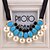 cheap Necklaces-Women&#039;s Pearl Statement Necklace Pearl Necklace Bib Ladies Bridal Festival / Holiday Chunky Pearl Resin Silk Yellow Blue White Black Rose Necklace Jewelry For Wedding Special Occasion Birthday Gift