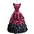 Χαμηλού Κόστους Ιστορικές &amp; Vintage Στολές-Rococo Victorian Στολές Γυναικεία Σύνολα Κόκκινο+Μαύρο Πεπαλαιωμένο Cosplay Ταφτάς Κοντομάνικο Μπαλούν