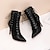 cheap Women&#039;s Boots-Women&#039;s Boots Spring / Fall Stiletto Heel Pointed Toe Ankle Strap Fashion Boots Dress Party &amp; Evening Solid Colored Leatherette Booties / Ankle Boots White / Black / Red