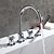 preiswerte Badewannenarmaturen-Badewannenarmaturen - Moderne Chrom Romanische Wanne Messingventil Bath Shower Mixer Taps / Zwei Griffe Vier Löcher
