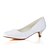 cheap Wedding Shoes-Women&#039;s Wedding Shoes Wedding Party &amp; Evening Kitten Heel Round Toe Basic Pump Elastic Fabric White Ivory