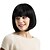 cheap Human Hair Capless Wigs-Human Hair Capless Wigs Human Hair kinky Straight Bob / Short Hairstyles 2019 / With Bangs Natural Hairline Medium Length Machine Made Wig Women&#039;s