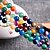 cheap Beads-DIY Jewelry 48 pcs Beads Agate Rainbow Round Bead 0.8 cm DIY Necklace Bracelet