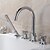 billige Badekraner-Badekarskran - Moderne Krom Romersk kar Messing Ventil Bath Shower Mixer Taps / To Håndtak fire hull