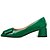 baratos Sapatos de Salto Alto de mulher-Saltos Escritório e Carreira Salto Robusto Ponta quadrada Conforto Couro Ecológico Nú Preto Verde