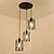 abordables Éclairages grappe-Abat-jour cage à 3 têtes en métal noir vintage salon luminaire de la salle à manger fini peint