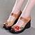 cheap Women&#039;s Heels-Women&#039;s Cowhide Spring / Fall Comfort Heels Wedge Heel Black / Yellow / Red