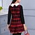 זול שמלות-בנות &#039; שרוול ארוך משובץ גרפיקה מודפסת תלת מימדית שמלות כותנה פוליאסטר שמלה אביב ילדים יומי