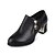 זול מוקסינים לנשים-בגדי ריקוד נשים נעליים ללא שרוכים משרד קריירה אחיד עקב עבה בוהן מחודדת בוהן סגורה נוחות PU שחור