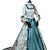 cheap Historical &amp; Vintage Costumes-Rococo Victorian Costume Women&#039;s Outfits Print Vintage Cosplay 100% Cotton 3/4 Length Sleeve Puff / Balloon Sleeve Asymmetrical