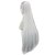 זול פיאות סינטטיות אופנתיות-פאות סינתטיות ישר ישר פאה ארוך ארוך מאוד לבן שיער סינטטי בגדי ריקוד נשים חלק אמצעי שיער טבעי פאה אפרו-אמריקאית שחור לבן