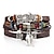 cheap Men&#039;s Jewelry-Men&#039;s Turquoise Leather Bracelet Classic Retro Leaf Punk Classic Rock Leather Bracelet Jewelry Black / Silver / Red / Orange / Light Brown For Gift Daily Beach