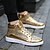 voordelige Herensneakers-Voor heren Sneakers Comfort schoenen Informeel PU Zwart Goud Zilver Lente Herfst / EU40