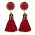 cheap Earrings-Women&#039;s Drop Earrings Ladies Tassel Bohemian Sweet Earrings Jewelry Red / Pink / Dark Green For Party Festival