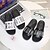 cheap Women&#039;s Sandals-Women&#039;s Shoes PU(Polyurethane) Summer Comfort Sandals / Slippers &amp; Flip-Flops Walking Shoes Chunky Heel Square Toe Split Joint White / Black