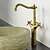 billige Baderomskraner-Baderom Sink Tappekran - Standard Antikk Messing Vannrett Montering Et Hull / To Håndtak et hullBath Taps