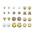 זול עגילים אופנתיים-בגדי ריקוד נשים עגילים צמודים חפתים אוזן נשים בסיסי רוק עגילים תכשיטים זהב עבור יומי פגישה (דייט) 24 יחידות