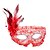 billige Tilbehør-Venetiansk maske / Masquerade Mask / Fjærmaske Klassisk Rose / Rød / Hvit Plastikker Cosplay-tilbehør Halloween / Maskerade kostymer
