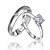 cheap Rings-2pcs Couple Rings Band Ring For Couple&#039;s Cubic Zirconia Party Wedding Gift Sterling Silver Zircon Twisted Love Friendship Silver