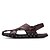 cheap Men&#039;s Sandals-Shoes Cowhide Nappa Leather Leather Summer Comfort Sandals for Office &amp; Career Outdoor Black Brown