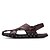 preiswerte Herrensandalen-Schuhe Leder Nappaleder Sommer Komfort Sandalen für Büro &amp; Karriere Draussen Schwarz Braun