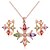 cheap Jewelry Sets-Women&#039;s Crystal Drop Earrings Pendant Necklace Ladies Classic Fashion Earrings Jewelry Gold For Daily
