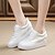 זול סניקרס לנשים-בגדי ריקוד נשים נעלי ספורט אביב / קיץ עקב טריז בוהן עגולה נוחות בָּחוּץ אחיד עור לבן / אדום / בז&#039;