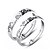 cheap Rings-2pcs Couple Rings Band Ring For Couple&#039;s Cubic Zirconia Party Wedding Gift Sterling Silver Zircon Twisted Love Friendship Silver