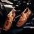 זול נעלי אוקספורד לגברים-בגדי ריקוד גברים נעלי נוחות אביב / סתיו קזו&#039;אל נעלי אוקספורד עור חזיר צהוב / חום