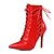 cheap Women&#039;s Boots-Women&#039;s Boots Spring / Fall Stiletto Heel Pointed Toe Ankle Strap Fashion Boots Dress Party &amp; Evening Solid Colored Leatherette Booties / Ankle Boots White / Black / Red