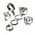 זול Fashion Ring-בגדי ריקוד נשים טבעות לפרקי האצבעות כסף סגסוגת נשים בוהמי וינטאג&#039; יומי בר תכשיטים MOON