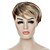 cheap Older Wigs-Synthetic Wig Straight Straight Pixie Cut With Bangs Wig Short Light Blonde Mixed Color Natural Black Red Blonde Synthetic Hair 6 inch Women&#039;s Highlighted / Balayage Hair Blonde Multi-color hairjoy