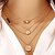 baratos Colares-Mulheres colares em camadas Multi Camadas Coração senhoras Moda Multicamada Liga Dourado Colar Jóias 1 Para Rua Presente