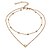 baratos Colares-Women&#039;s Choker Necklace Layered Necklace Double Floating Heart Ladies Simple Fashion Alloy Gold Silver Necklace Jewelry One-piece Suit For Evening Party New Year