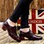 رخيصةأون أحذية أوكسفورد للرجال-رجالي أحذية الراحة PU الربيع / الخريف أوكسفورد بورجوندي / أبيض / أسود / الحفلات و المساء