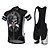 abordables Ensembles de vêtements pour hommes-Malciklo Homme Manches Courtes Maillot et Cuissard Avec Bretelles Velo Cyclisme Blanc Noir Vélo Ensembles de Sport Respirable La peau 3 densités Séchage rapide Poche arrière Des sports Coolmax® Lycra