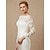 cheap Bridal Wraps-Long Sleeve Shrugs Lace / Tulle Fall Wedding / Party / Evening Women‘s Wrap With Appliques / Button