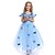 preiswerte Kostüme aus Film und Fernsehen-Prinzessin Cinderella Märchen Kleid Party Kostüme Mädchen Film Cosplay Abendkleid Netz Urlaubskleid Weiß Gelb Blau Kleid Weihnachten Halloween Maskerade Seide / Baumwolle