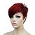 Χαμηλού Κόστους Συνθετικές Trendy Περούκες-Συνθετικές Περούκες Χαλαρό Κυματιστό Χαλαρό Κυματιστό Κούρεμα καρέ Με αφέλειες Περούκα Κοντό Κόκκινο Συνθετικά μαλλιά Γυναικεία Πλευρικό μέρος Κόκκινο StrongBeauty