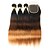 お買い得  つけ毛（グラデーションカラー）-閉鎖した3つのバンドル ブラジリアンヘア ストレート 人毛 オンブル’ 12-26 インチ 人間の髪織り 最高品質 新参者 人間の髪の拡張機能 / 8A