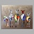 お買い得  抽象画-ハング塗装油絵 手描きの 横式 動物 ポップアート 近代の インナーフレームなし(枠なし) / ローリングキャンバス