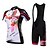 billige Klærsett for menn-Malciklo Dame Kortermet Sykkeljersey med bib-shorts Svart / Hvit Svart / Rød Blomster botanikk Sykkel Treningsdrakt Pustende Fort Tørring Anatomisk design Ultraviolet Motstandsdyktig Refleksbånd sport