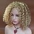 olcso Synthetic Lace Wigs-Synthetic Wig Wavy Kinky Curly Kinky Curly Wavy Side Part Wig Blonde Short Blonde Synthetic Hair 16 inch Women&#039;s Blonde