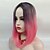 cheap Synthetic Trendy Wigs-Synthetic Wig Straight Straight Wig Pink 13cm(Approx5inch) Black / Pink Synthetic Hair Ombre Hair Highlighted / Balayage Hair Middle Part Pink