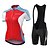 cheap Men&#039;s Clothing Sets-Malciklo Women&#039;s Cycling Jersey with Bib Shorts Short Sleeve Mountain Bike MTB Road Bike Cycling Red White Black Red Leaf Geometic Fashion Bike Jersey Bib Tights Padded Shorts / Chamois Bamboo-carbon