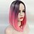 cheap Synthetic Trendy Wigs-Synthetic Wig Straight Straight Wig Pink 13cm(Approx5inch) Black / Pink Synthetic Hair Ombre Hair Highlighted / Balayage Hair Middle Part Pink