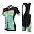 cheap Women&#039;s Clothing Sets-Malciklo Women&#039;s Short Sleeve Cycling Jersey with Shorts Mint Green Green / Black Floral Botanical Bike Jersey Bib Tights Padded Shorts / Chamois Breathable Quick Dry Anatomic Design Ultraviolet