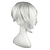 abordables Perruques Synthétiques Sans Bonnet-Perruque Synthétique Droit Droite Perruque 13 cm Blanche Cheveux Synthétiques Blanc